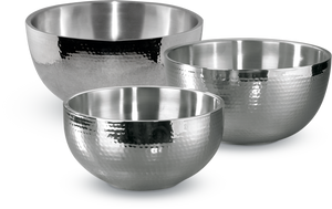 3pc Hammered Bowls - 1QT, 2QT, & 4QT