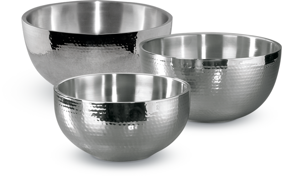 3pc Hammered Bowls - 1QT, 2QT, & 4QT
